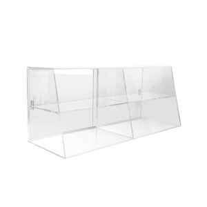 A Clear Acrylic Food Display Cabinet with shelving.
