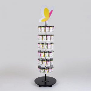 A rotating custom Itsu noodle pot POS display.