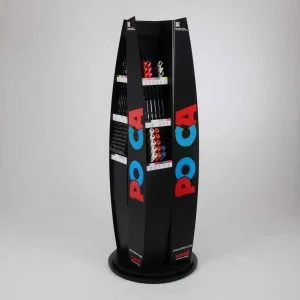 Bespoke Product Merchandiser with pens on display.