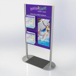 Bespoke printed information boards with brochures on display.