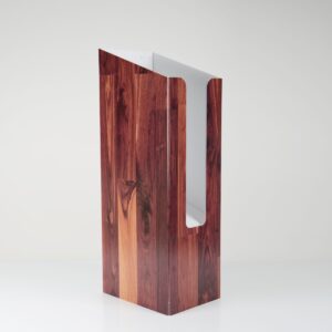A wooden effect foamex brochure display dump bin.