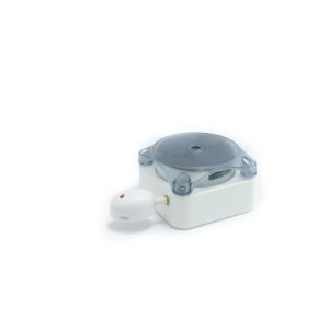 A grey Alarmed Retail Security Retractor (Oval Adhesive Limpet).