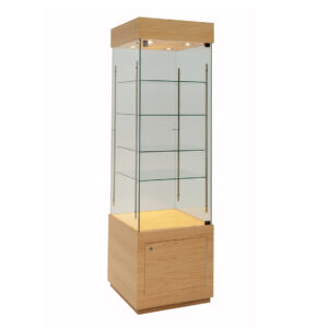 Slimline Frameless Retail Display Cabinets with Storage