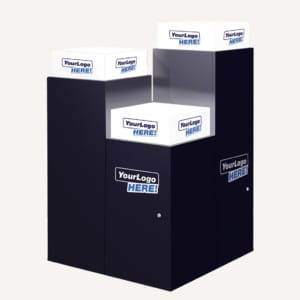 Black Illuminated Display Plinths Product Displays Set Of Three With Custom Branding