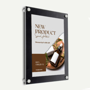 Black Acrylic Photo Frame - Wall Mounted