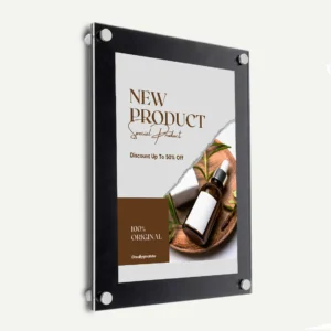 Black Acrylic Photo Frame - Wall Mounted