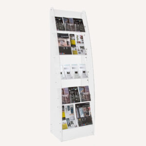 White frosted brochure , leaflet or magazine stand.