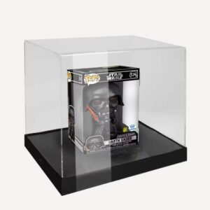 Darth Vader Funko pop in a display case.
