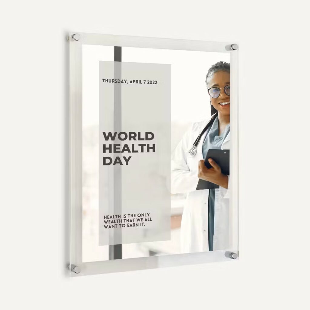 A fire rated acrylic frame.