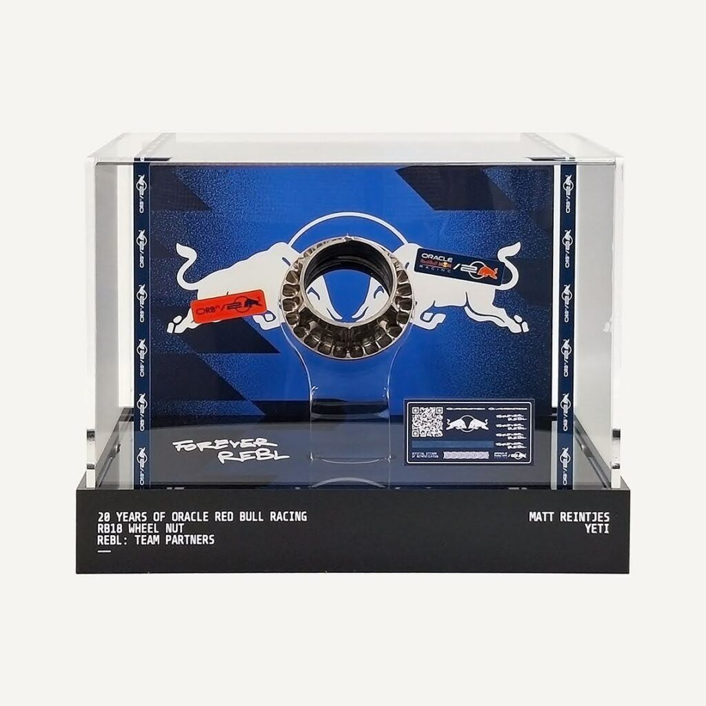 Red Bull Wheel Nut Branded Display Case.
