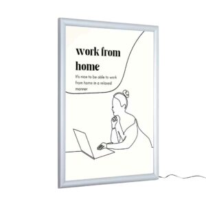 A grey snap frame with print.