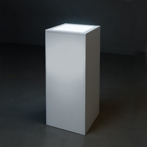 White display plinth with Illuminated Panel on the top.