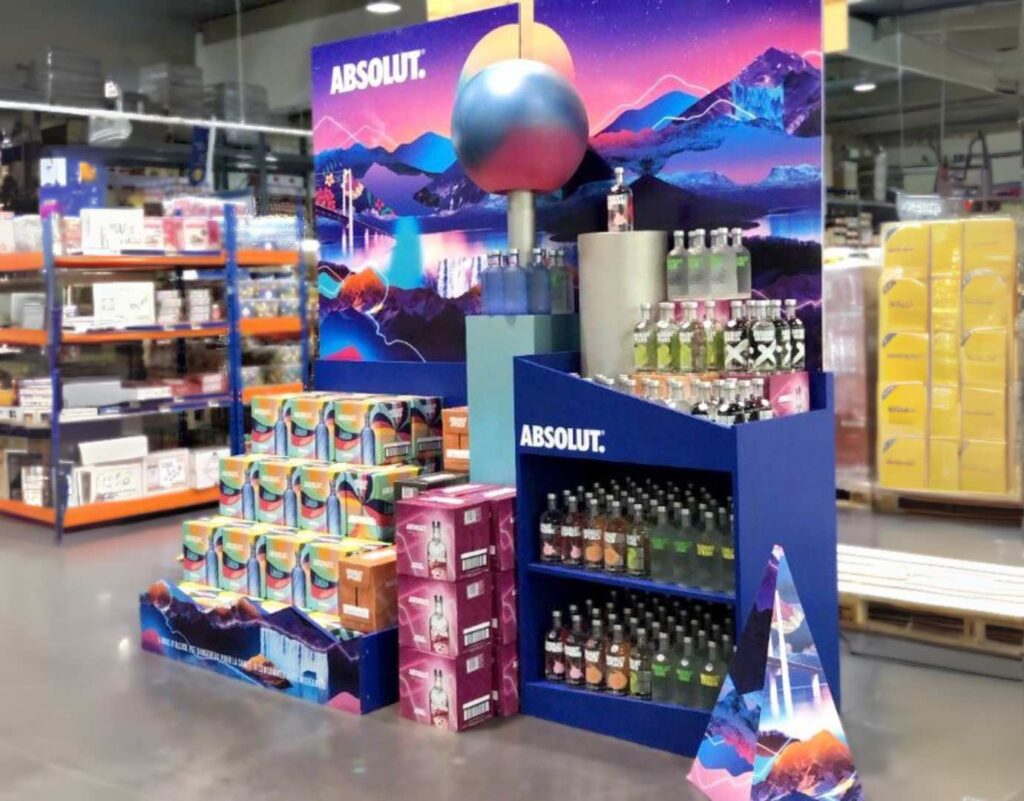Absolut vodka pos display