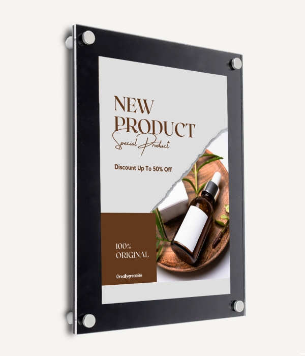 LA03-2 Black – Wall Mounted Acrylic Photo Frame – Beauty Image LA03-2 Black – Wall Mounted Acrylic Photo Frame - Beauty Image